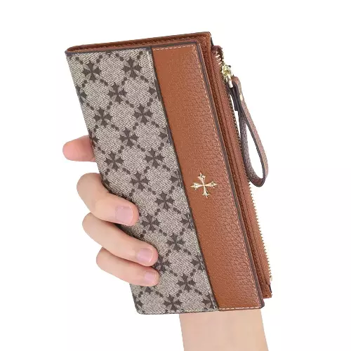 Dompet Wanita Panjang Model Trendy Bahan Kulit PU Leather