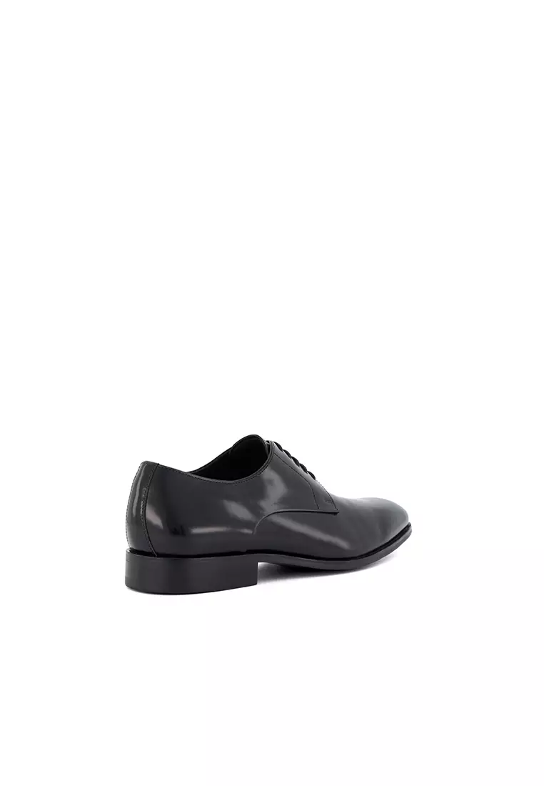 Secretive Burnished Toe Lace-Up Shoes Black