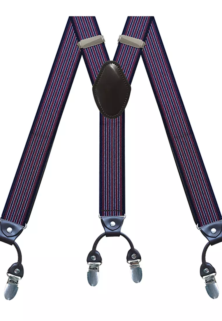 Men's Adjustable Elastic 6 Clips Suspenders