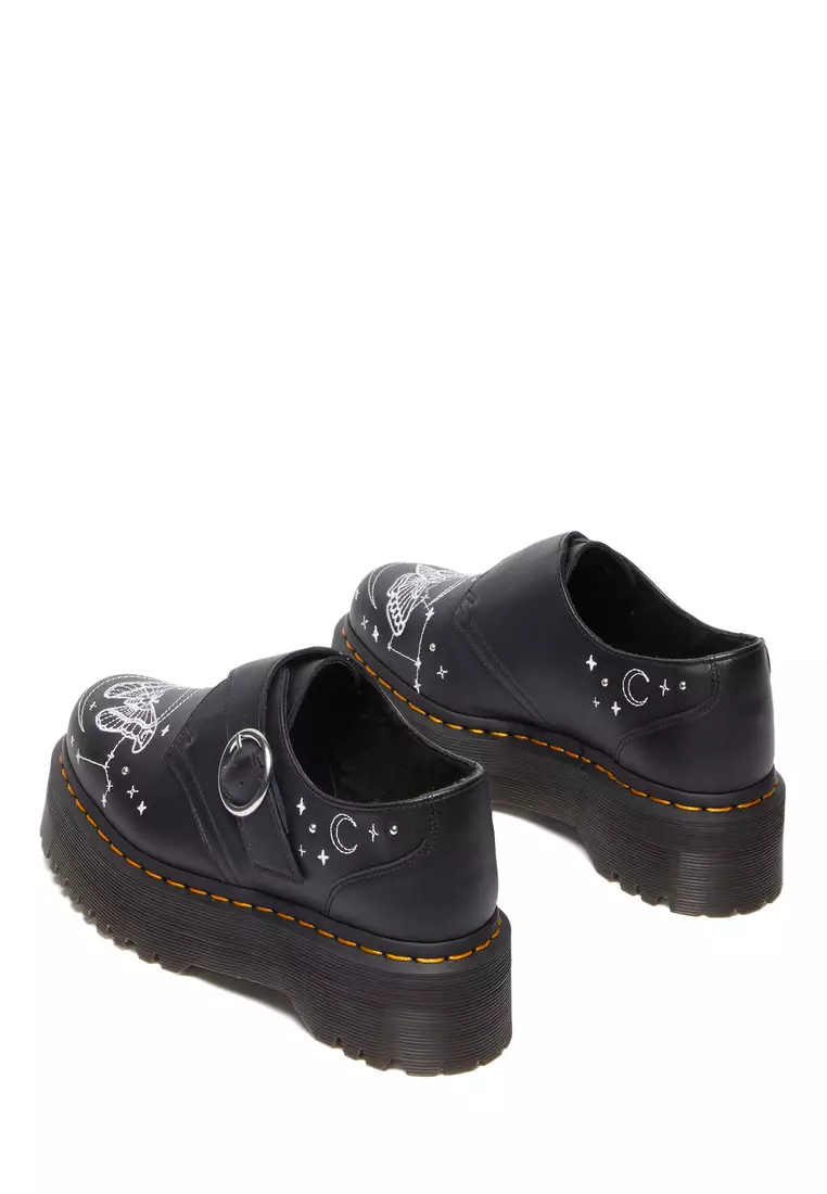 Monk Celestial Quad Softy Leather Black Platform Shoes Women