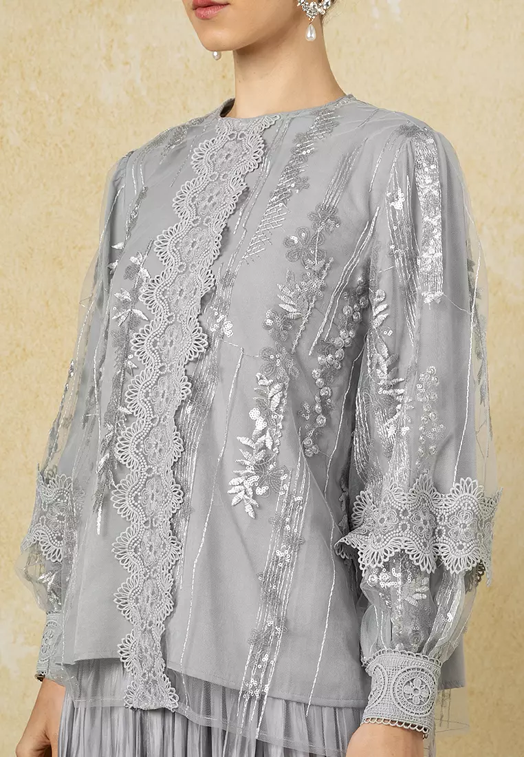 Batari Lace Sequin Top