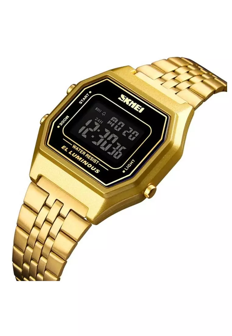 Jam Tangan Kasual Digital Pria Waterproof 30m Strap Tali Material Stainless Steel SJ79 ORIGINAL