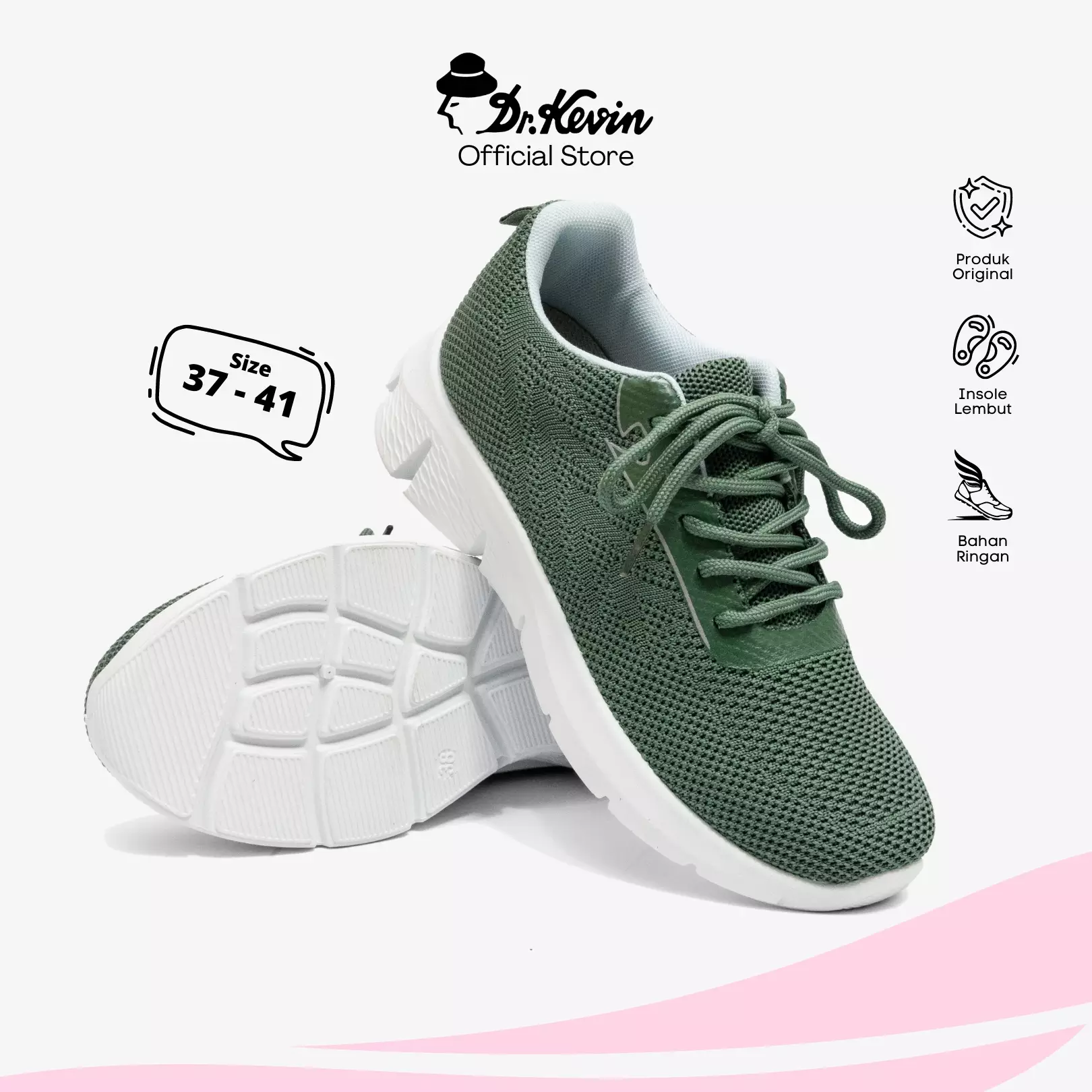 Dr. Kevin Sepatu Olahraga Sport Wanita Sneakers Flyknit Tali 589-083