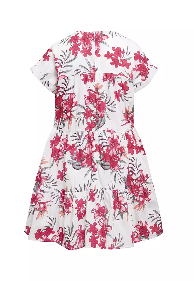 Pito Dito Girl Guernica Dress Pendek anak Broken White Motif Bunga