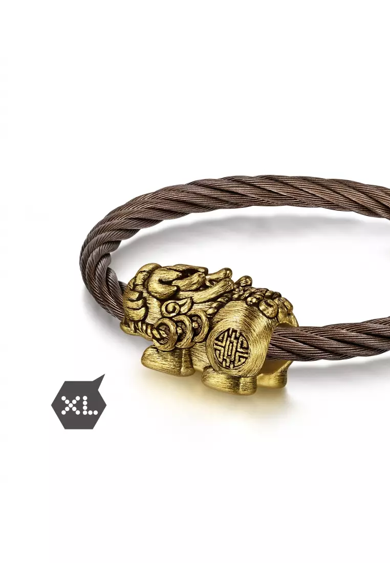 Charme 999 24K Gold Cultural Blessings Noir XL Pixiu Charm 95508C (Bracelet not included)