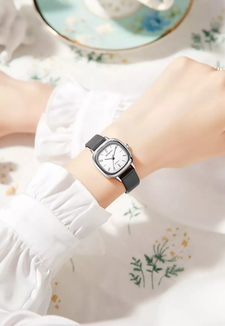 Jam Tangan Wanita Gaya Retro Korea untuk Bisnis Anti Air Jam Tangan Cewek Hitam
