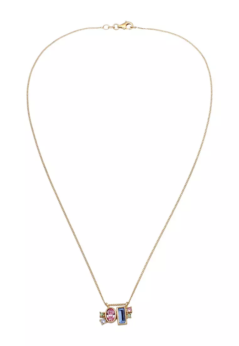 Kalung Perhiasan Perak 925 Wanita Gold Plated Embellished with Crystal by Swarovski®