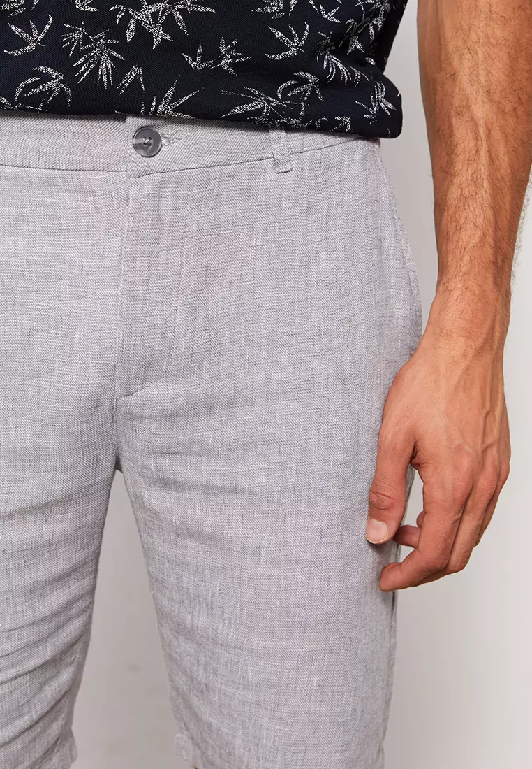 Buy LC WAIKIKI Slim Fit Linen Men's Shorts Online ZALORA Malaysia
