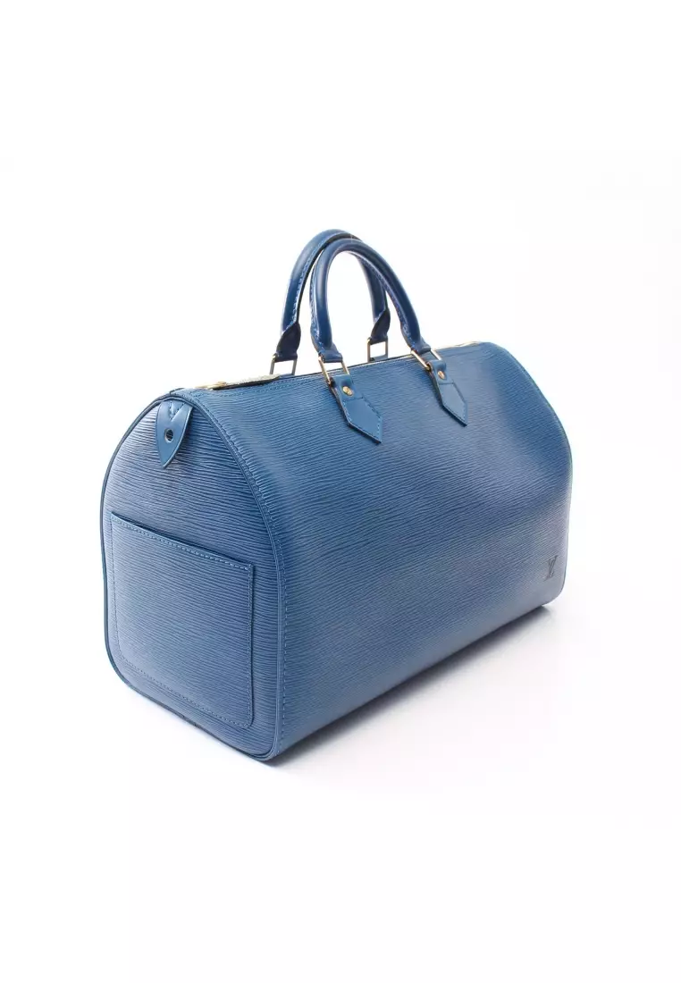 Louis Vuitton Louis Vuitton Blue Vernis Leather Keepall Mercer Travel