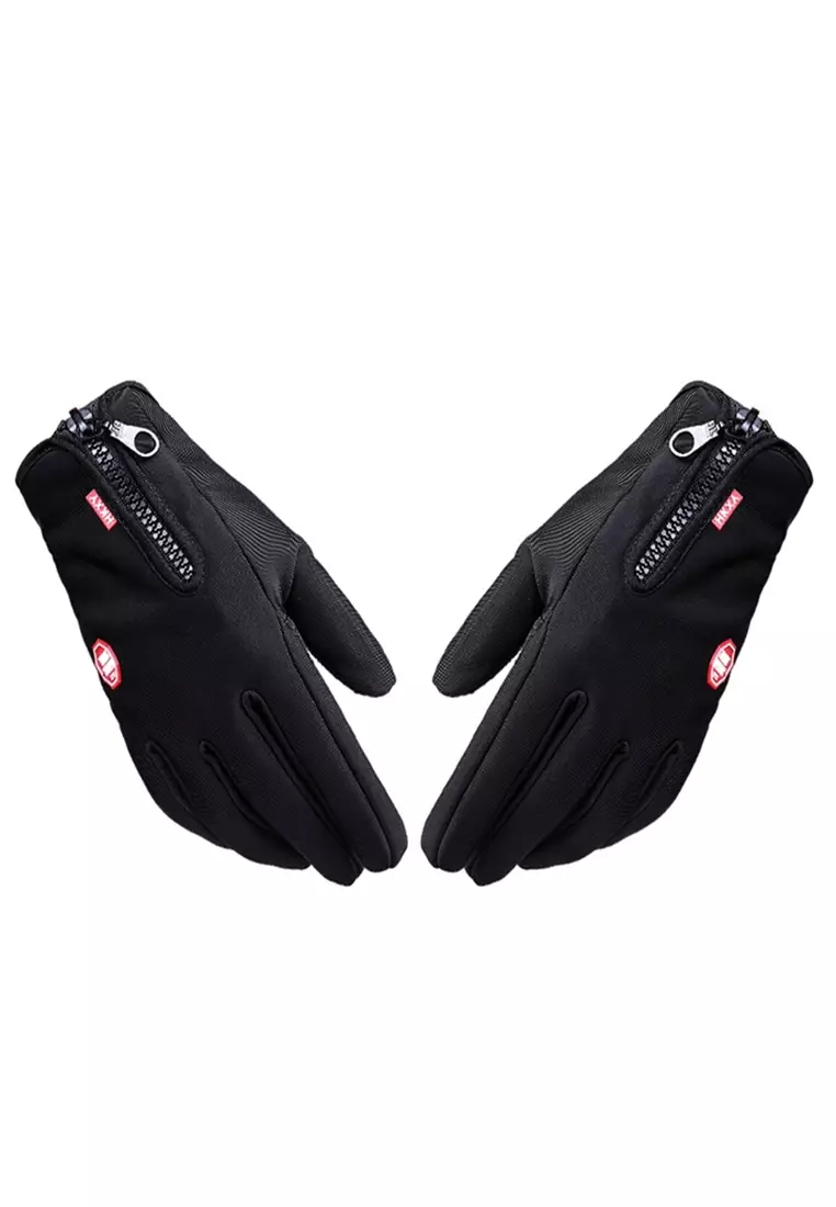 Irroin Sarung Tangan Motor Sepeda Gunung Sporty Pria Anti Slip Material Nylon ORIGINAL - Black