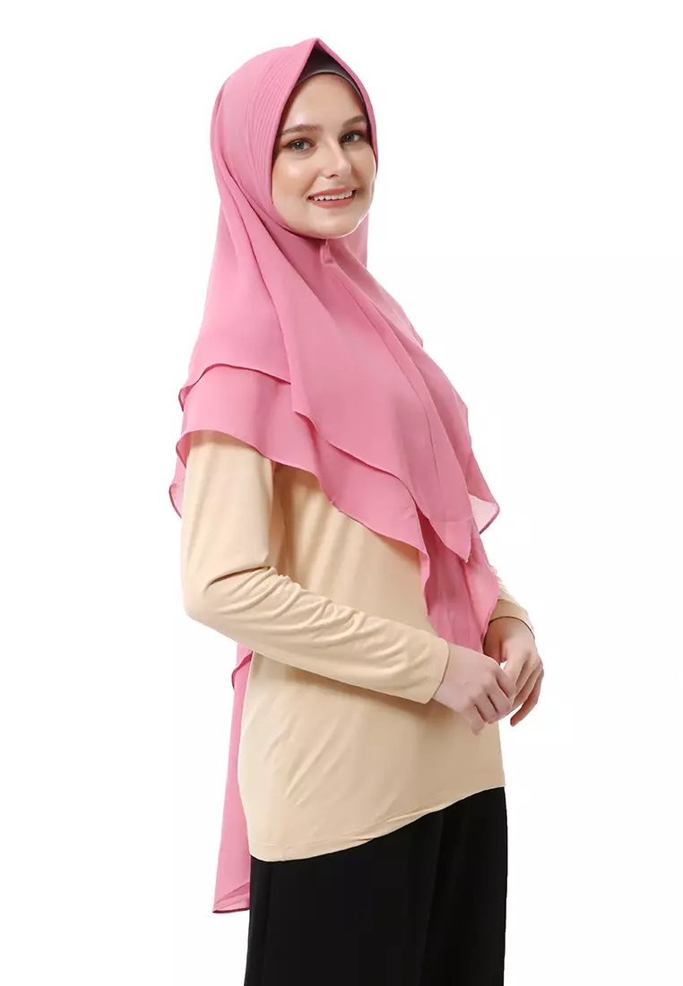 Putri Jilbab Muslimah Wanita Motif Polos Relaxed Fit High Quality Premium - Flaminggo