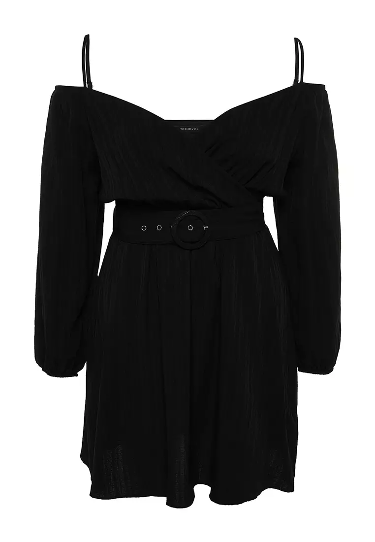 Plus Size Crossover Front Dress