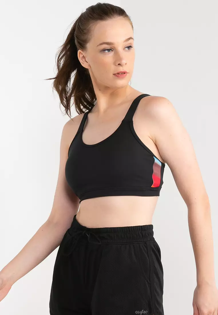 Gilly Hicks recharge cinch sports bra in black and white check