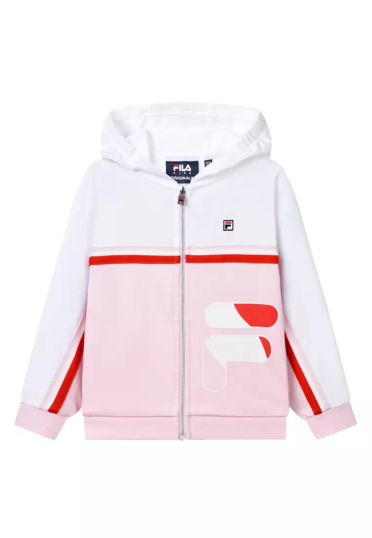 FILA KIDS Embroidered F Box Logo Knit Zip Top 3 9 yrs