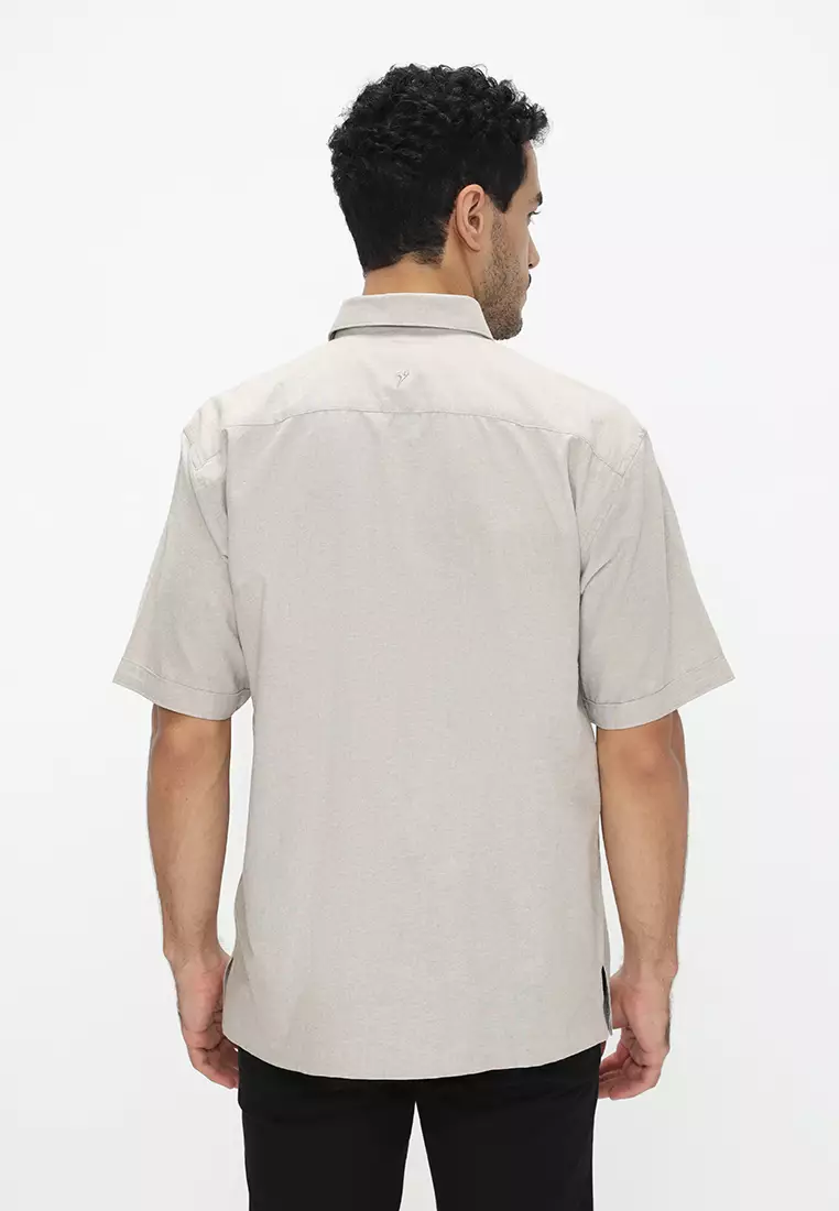 Jobb Ontario Kemeja Pria Lengan Pendek Regular Fit Light Khaki