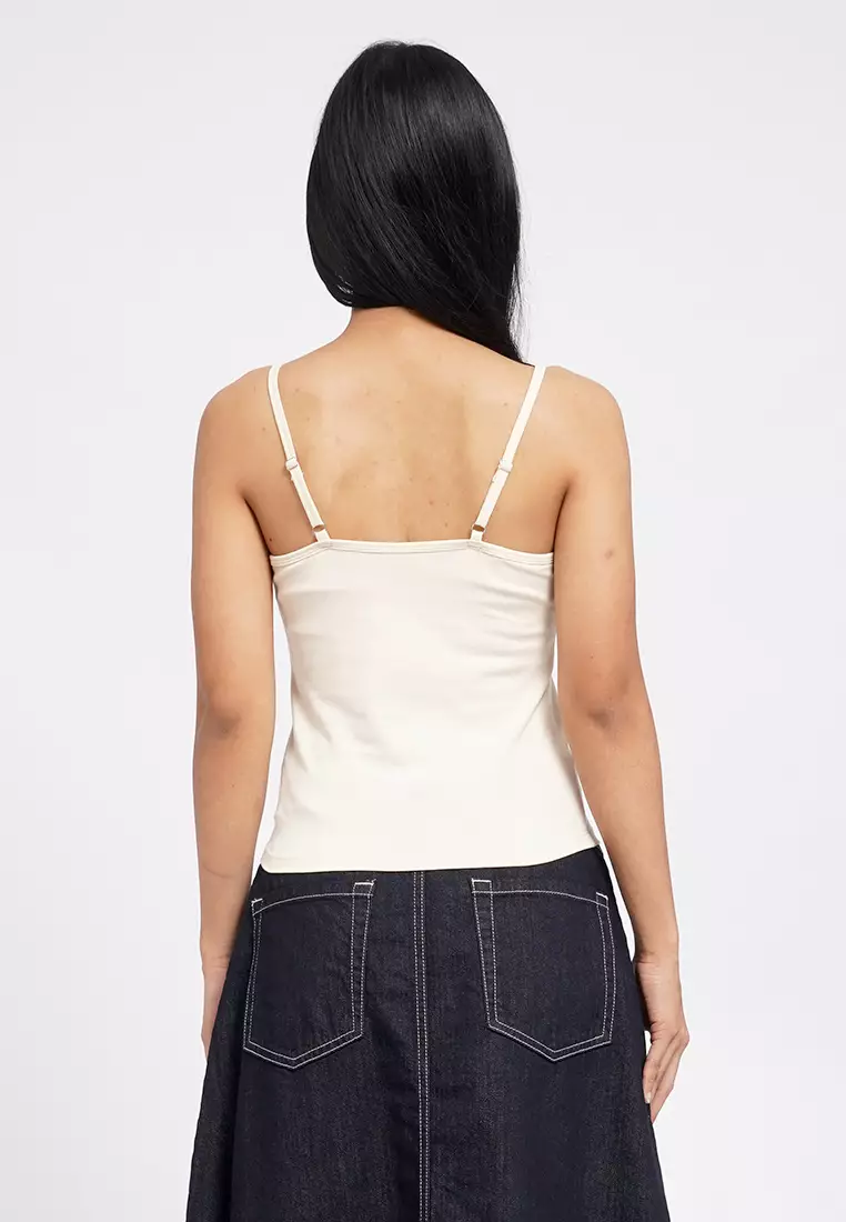 Fitted Spaghetti Strap Bra Top