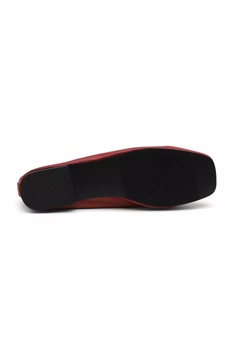 Ellisy Ribbon Flats (1cm) - Red