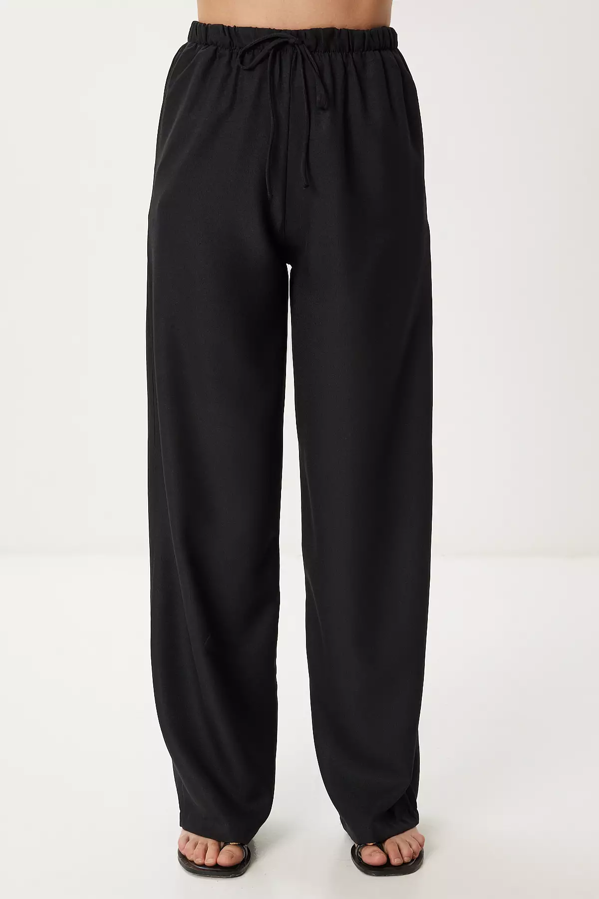 Women's Black Linen Shirt Pants Suit Pb00051