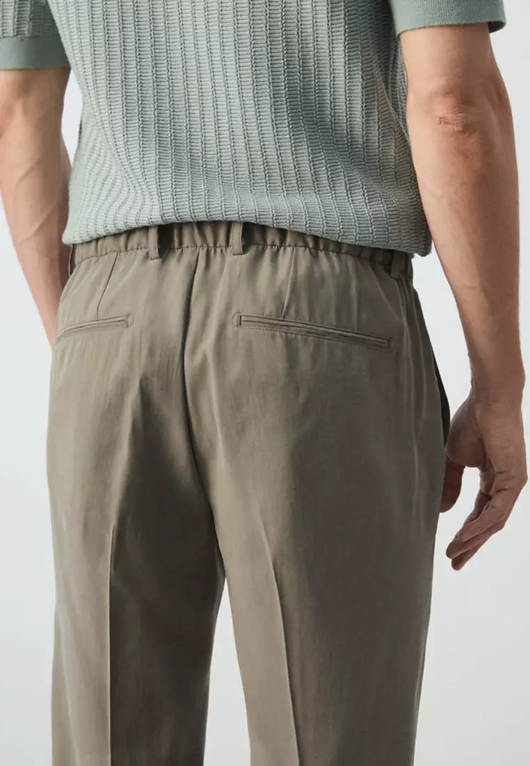 Regular-Fit Pleated Trousers