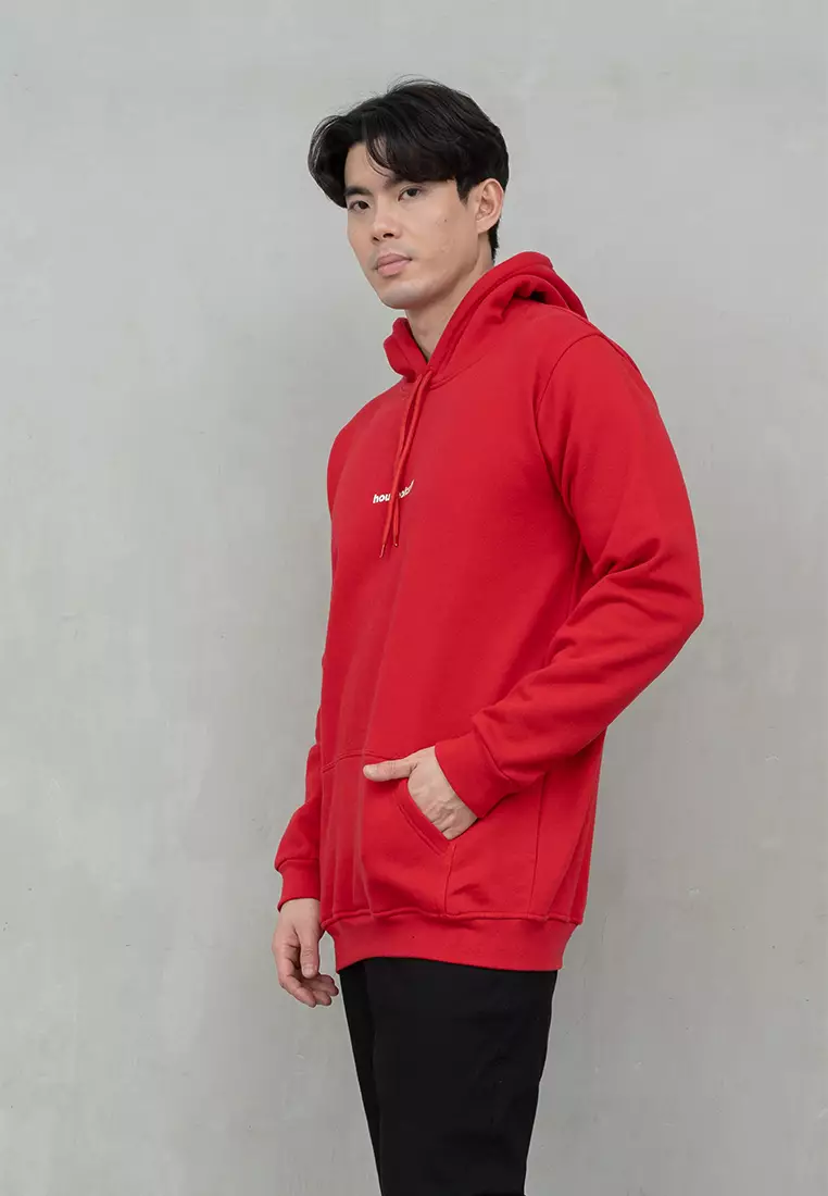 Houseofcuff Jaket Jumper Hoodie Tebal Premium Glow In The Dark Merah Maroon
