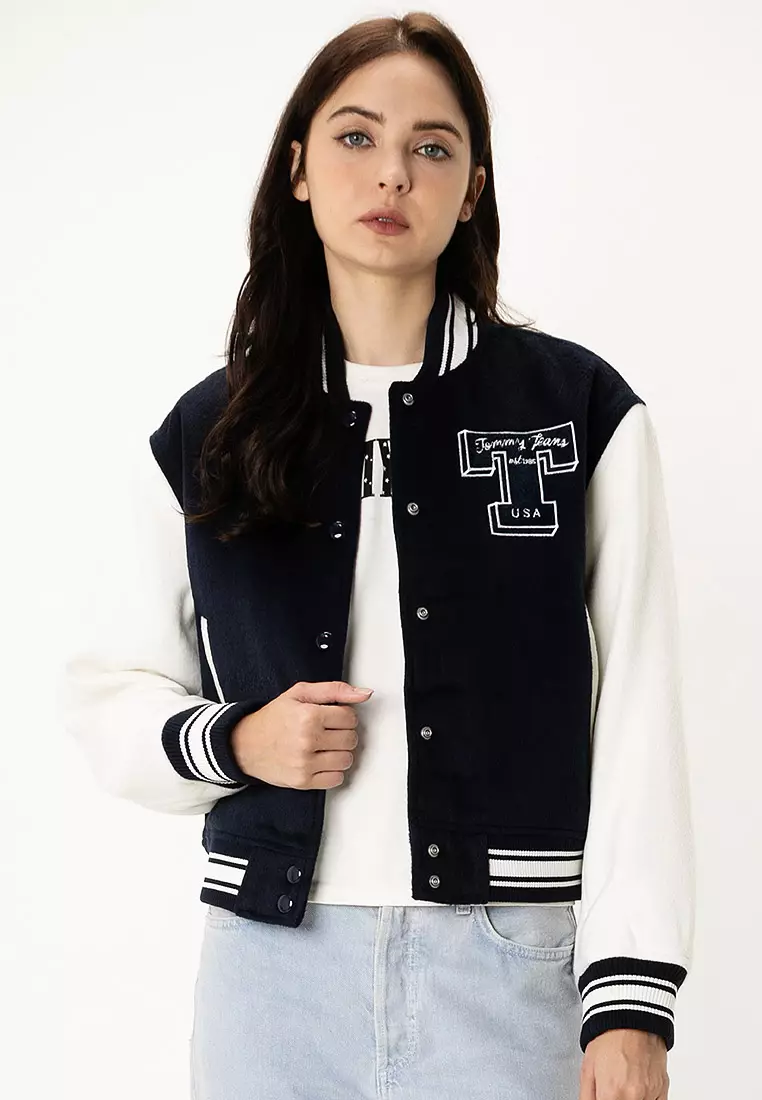 Tommy hilfiger varsity jacket womens top