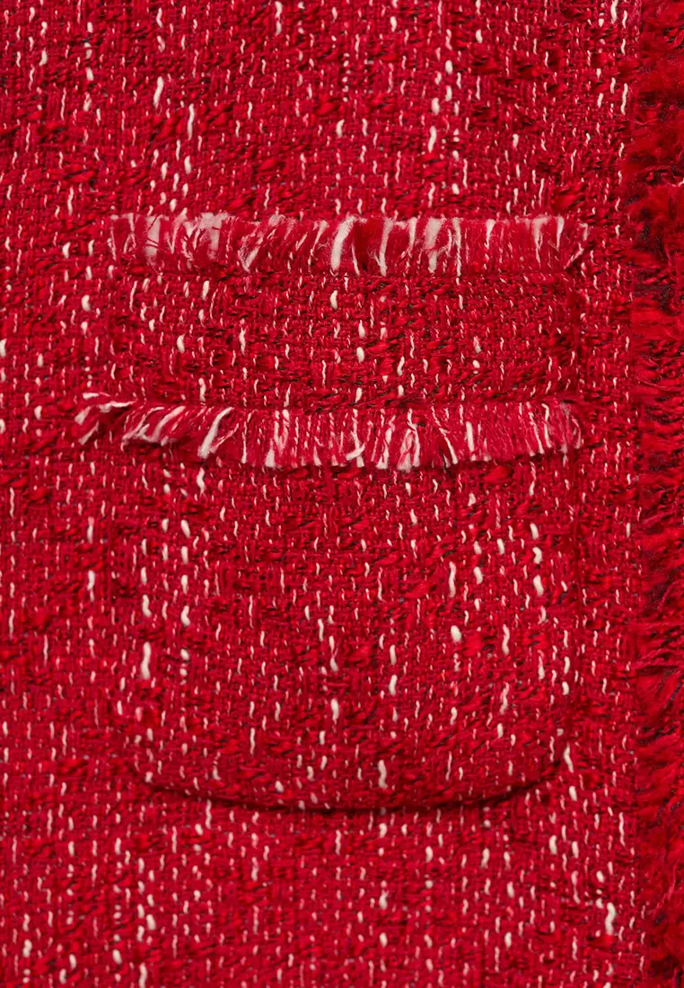 Tweed Jacket with Frayed Ends