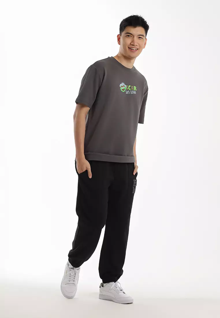 Forest X Sesame Street Oversized MensTee - FS21000-04Grey