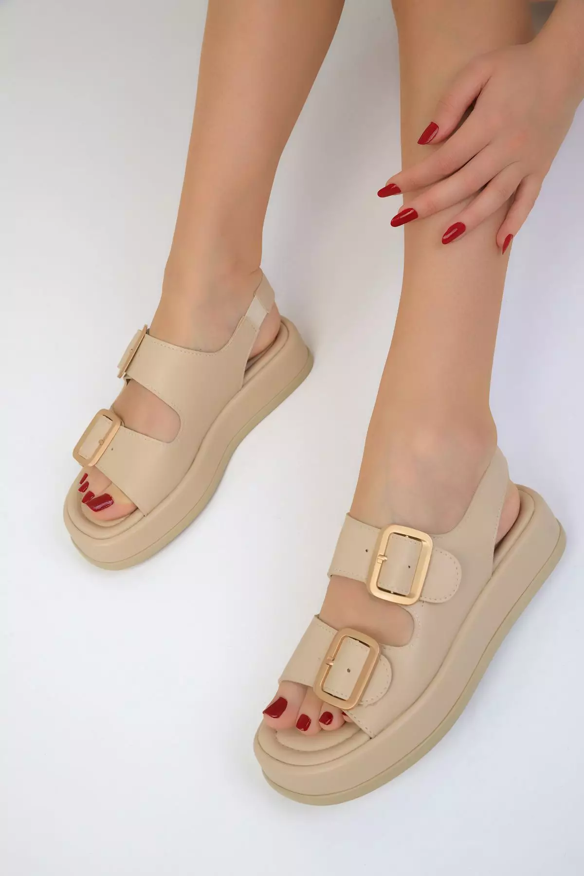 Buckled Flatform Sandals