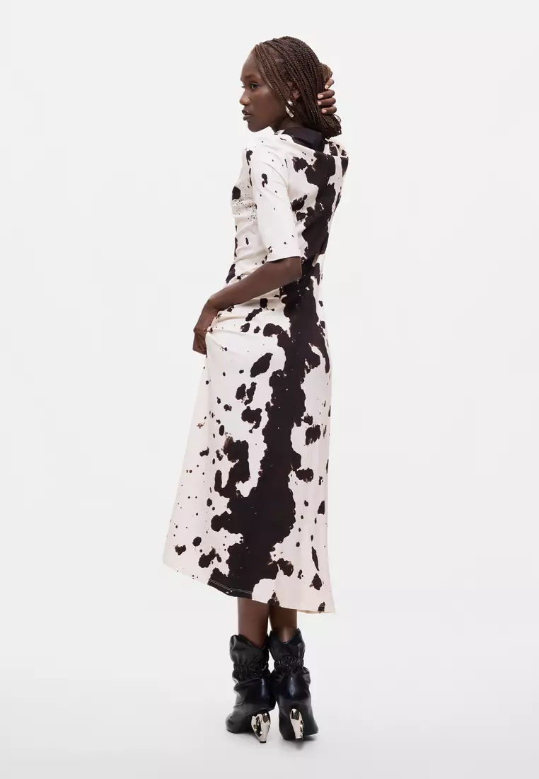 Printed Long-Sleeve Dress
