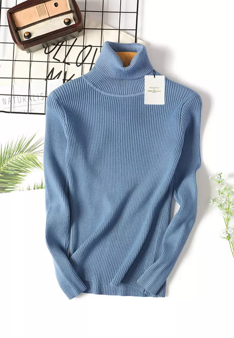 Turtleneck Knitted Sweater Base Layer Top SX8133