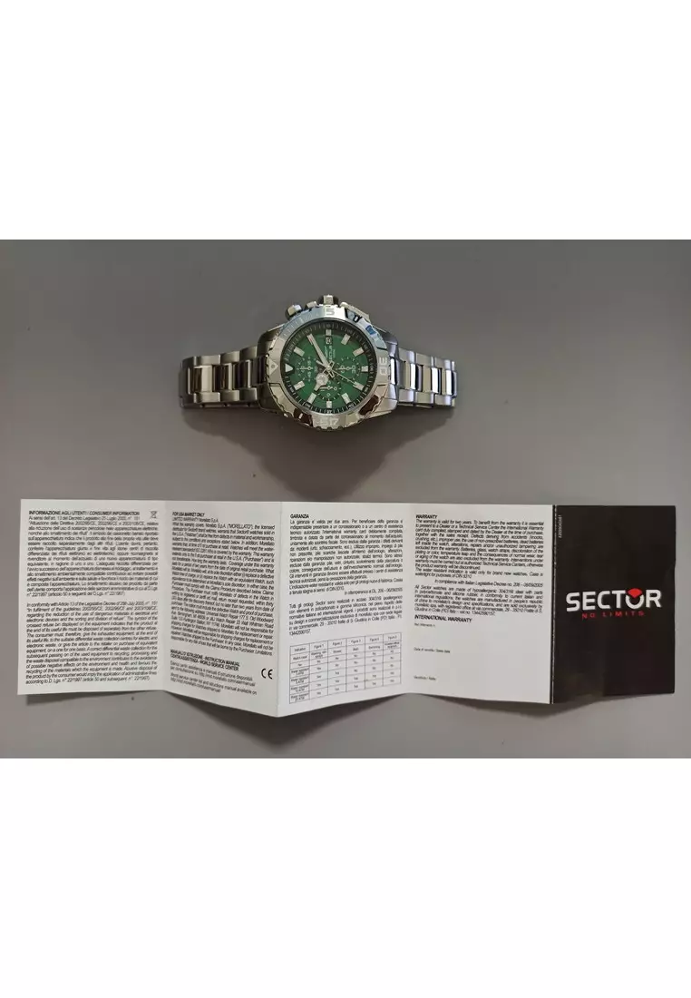 【2 Years Warranty】Sector Legend Green 43mm Men's Quartz Watch R3273735008