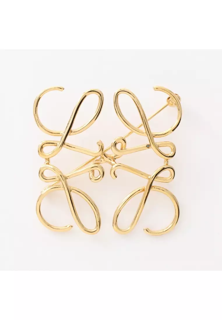 Loewe anagram cheap brooch gold