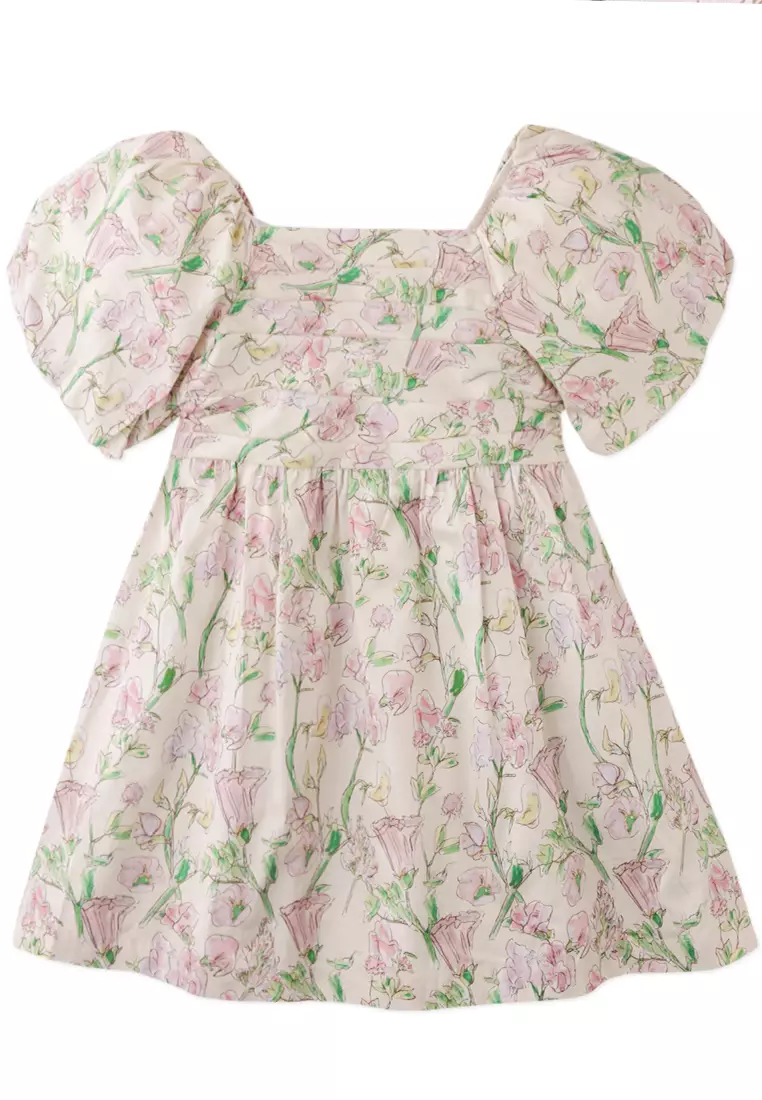 Natalia Dress Fleur With Ruched Bodice