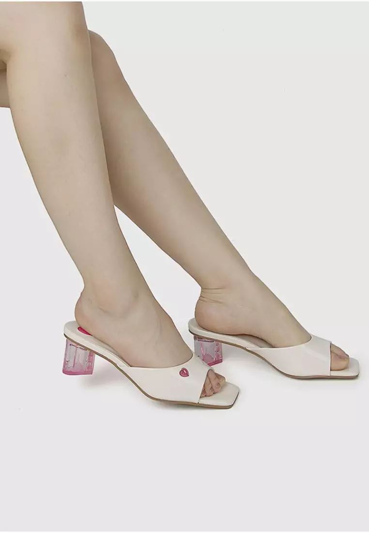 White peep clearance toe heels