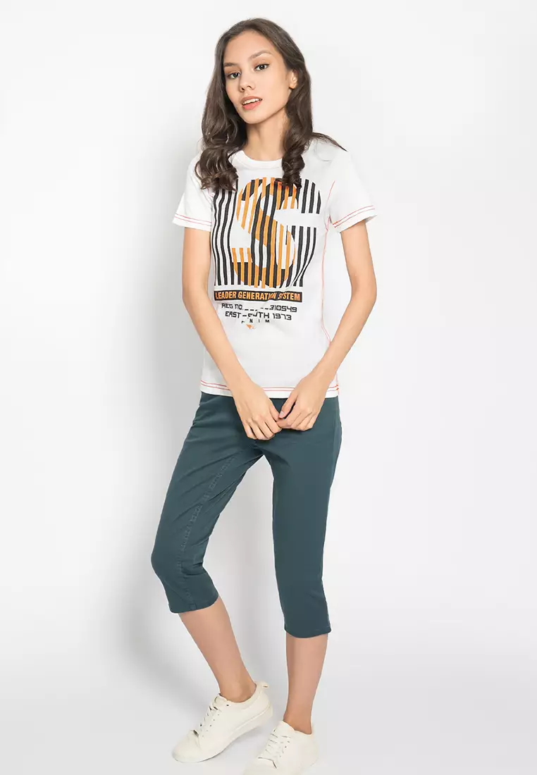 LGS Kaos Wanita Lengan Pendek Putih Motif Logo LLTS.555.T722M.019.7C
