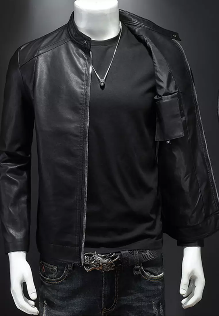 Slim Faux Leather Jacket MJ603