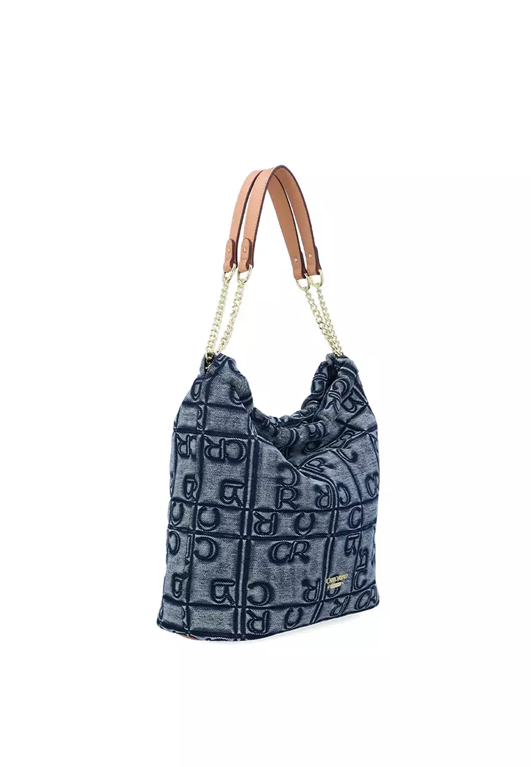 Carlo GEO Denim Tote Bag - Dark Blue
