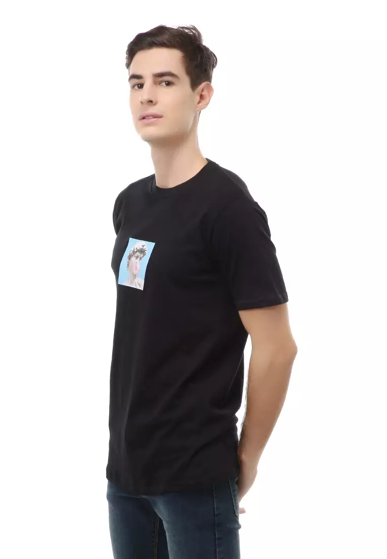 Jack T-Shirt Atasan Kasual Kaos Pria Patung Parody Lengan Pendek Material Cotton ORIGINAL - Black