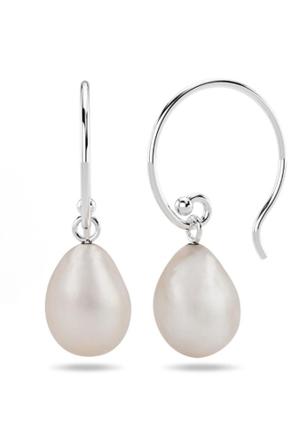 925 Signature silver 925 SIGNATURE Solid 925 Sterling Silver Freshwater Pearl Drop Earrings White FF6D5AC5291446GS_1