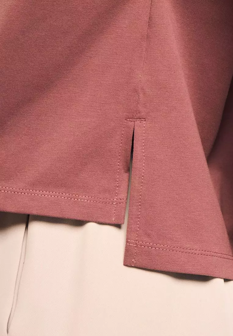 Women's Gathered Hem Crew Neck Top