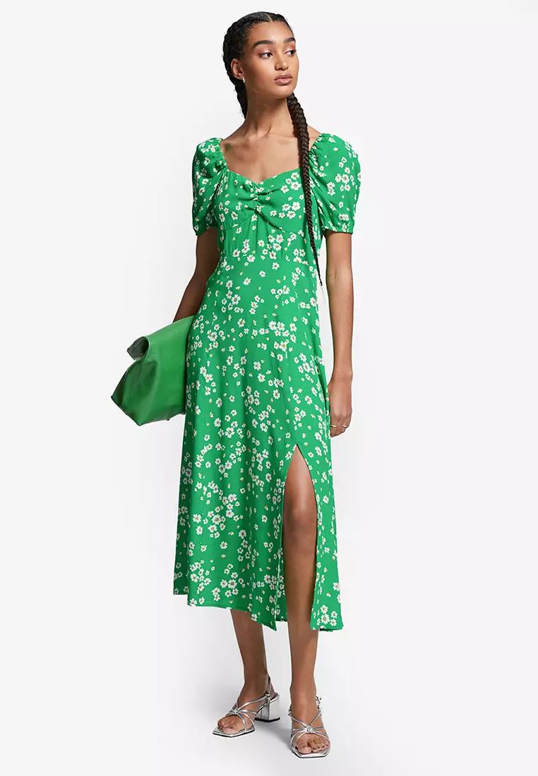 Buy u0026 Other Stories Flowy Puff Sleeve Midi Dress 2023 Online | ZALORA  Singapore