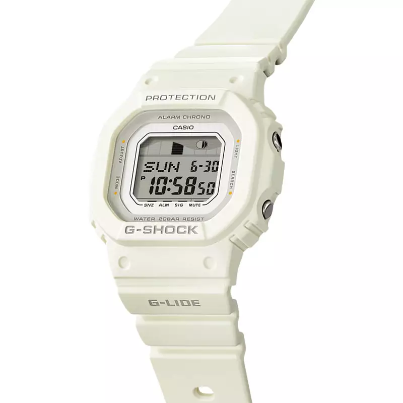 Jam Tangan Wanita Casio G-Shock GLX-S5600-7BDR Ladies G-Lide Digital Dial White Resin Band