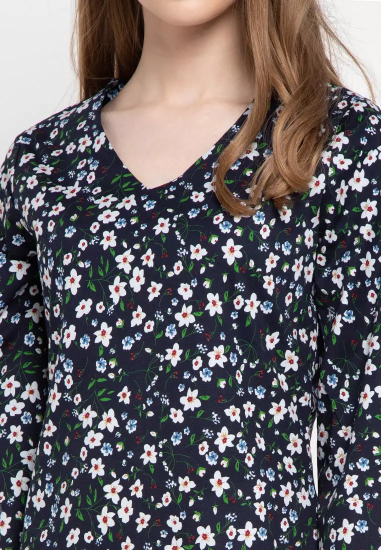 Ella Dress In Navy Print