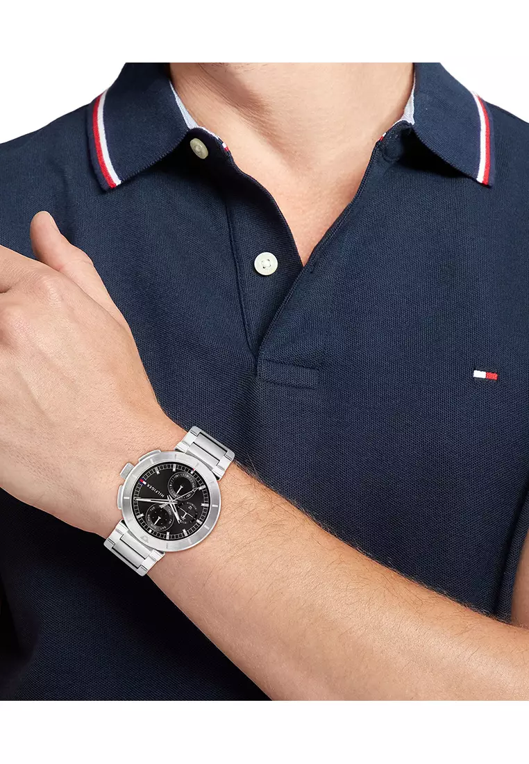 Buy Tommy Hilfiger Lorenzo Men's Watch Stainless Steel Strap - Black ...