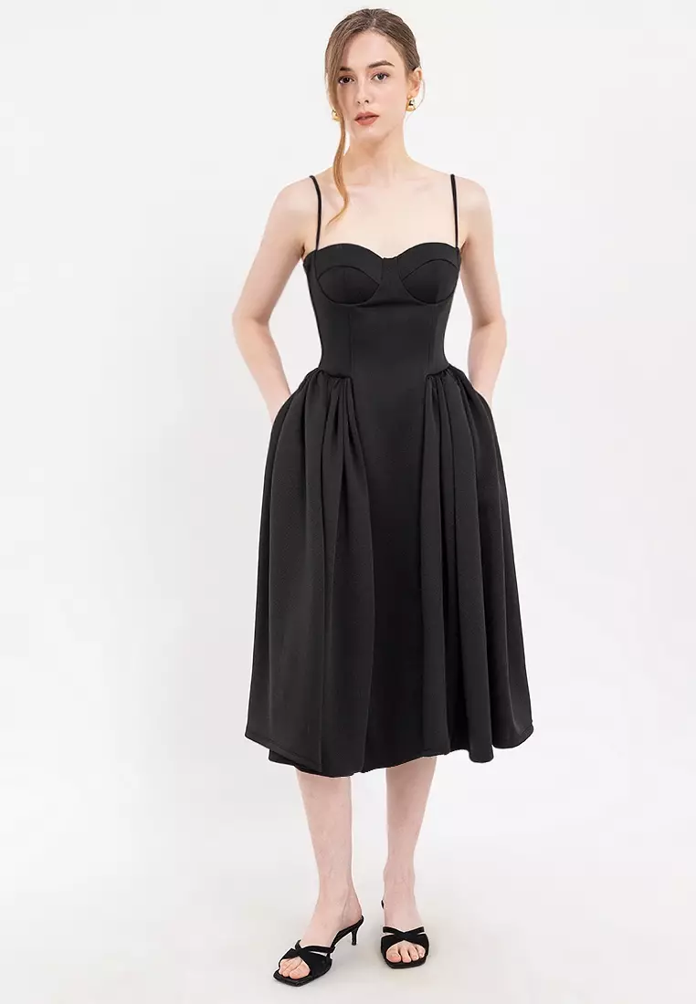 Simone Bustier Drop Waist Midi Dress