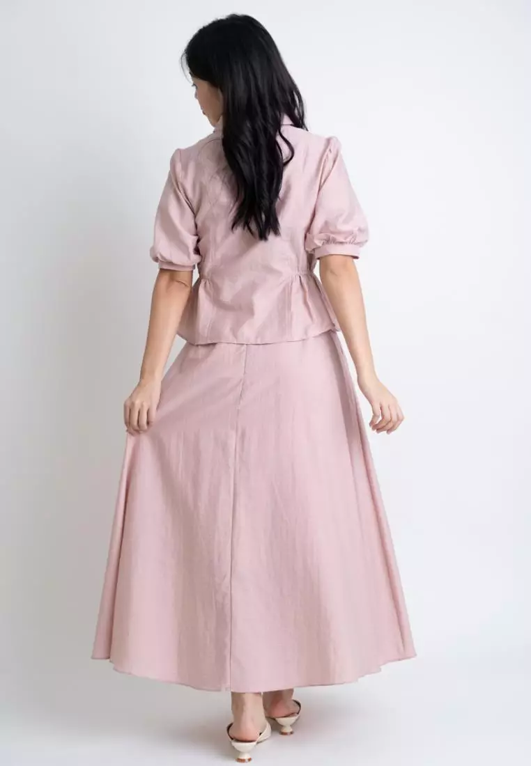 ELEGANT COTTON BLEND BLOUSE WITH PLEATED DETAILS