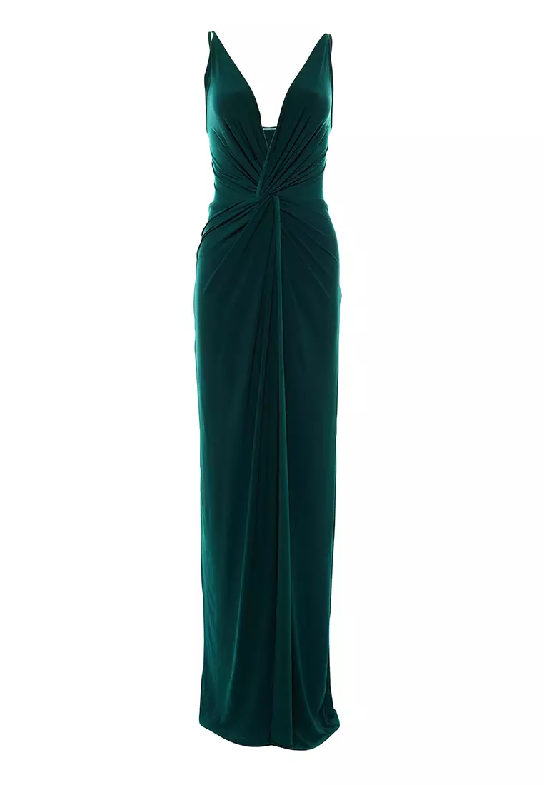 Draped Detail Evening Dress