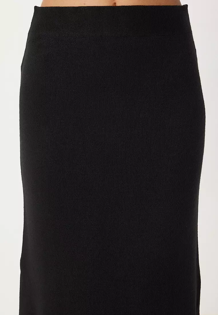 Polo Neck Knitwear Cardigan Skirt Set