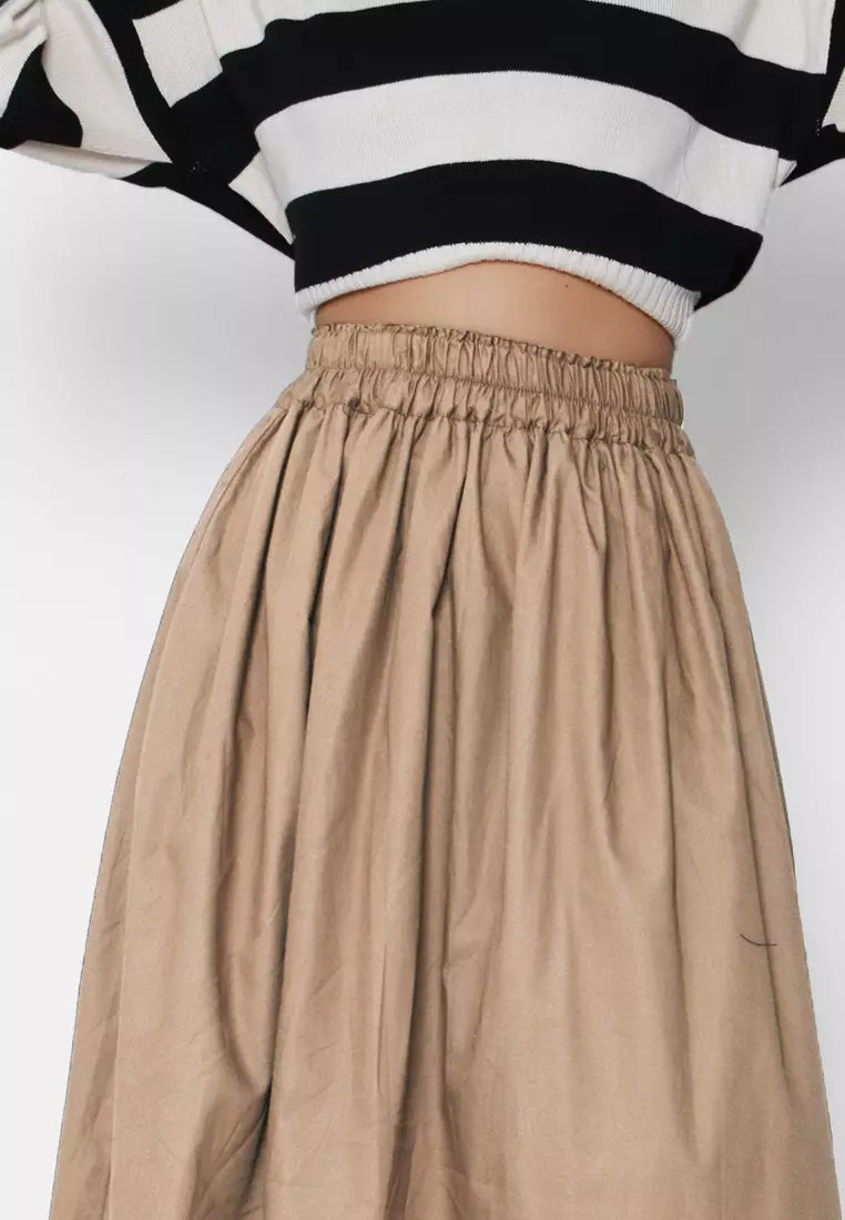 ALDA Poplin Midi Skirt