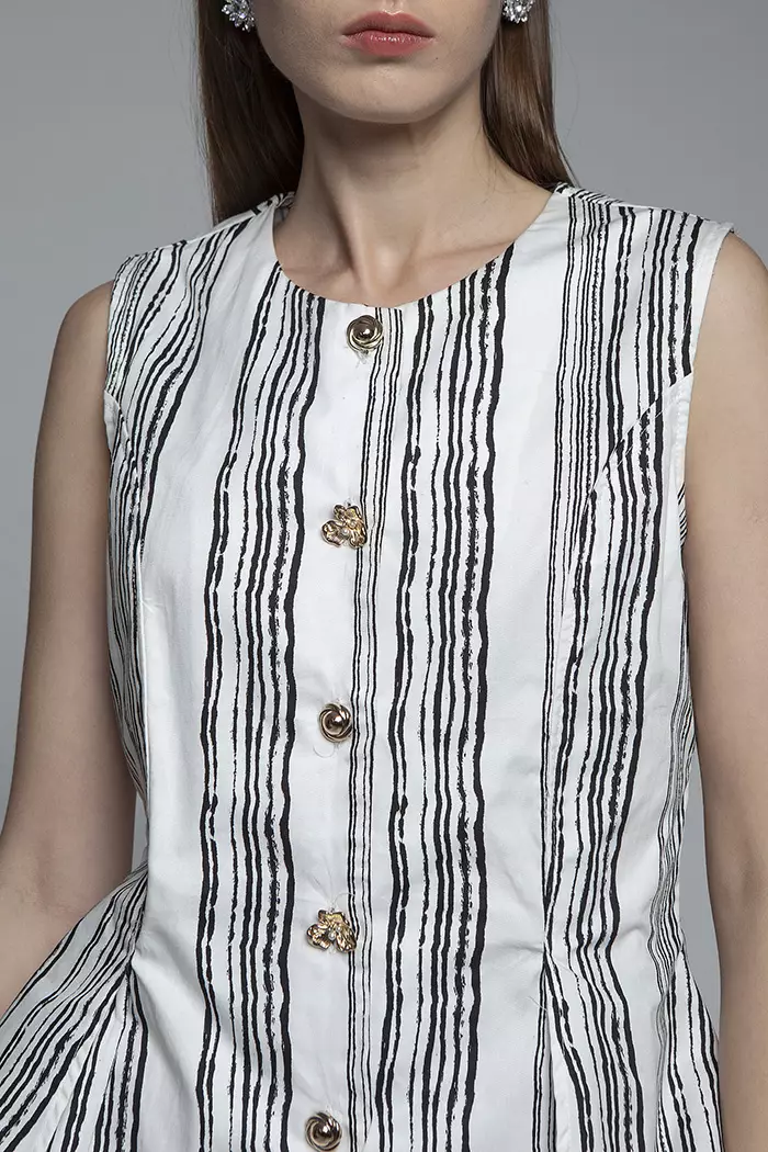 COTTONINK Studio - Outerwear Vest Wanita Black Waves Sankey #HolidayCollection2025